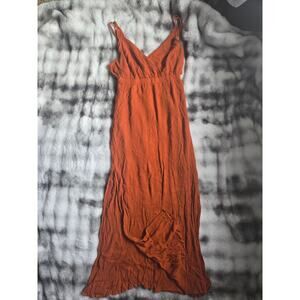 Forever 21 Burnt Orange Tie Back Dress - Size Small